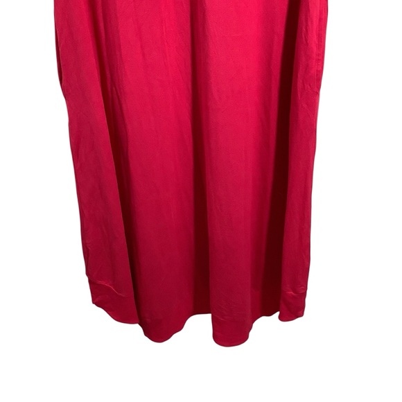 Chico's V-Neck Rib Trim Midi Dress In Maraschino Cherry - Picture 3 of 6